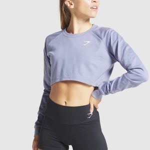 Gymshark Training Cropped Sweater | Light blue